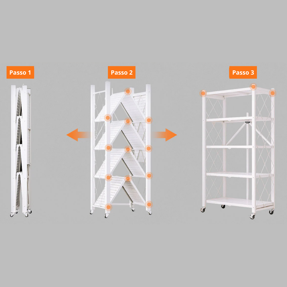Llévate 2 y Pagá 1  - Estantería Inoxidable Con Pisos Multifuncional Plegable