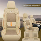 Fundas Asientos Autos Premium en Cuero Legítimo + Juego Cubre Alfombra Premium